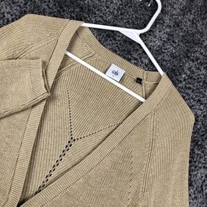 Cabi Sweater Womens Small Beige Long Open Front Knit Cardigan Duster 3359